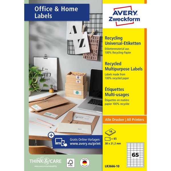 Avery Zweckform Recycling-Universal-Etiketten Home Office-image