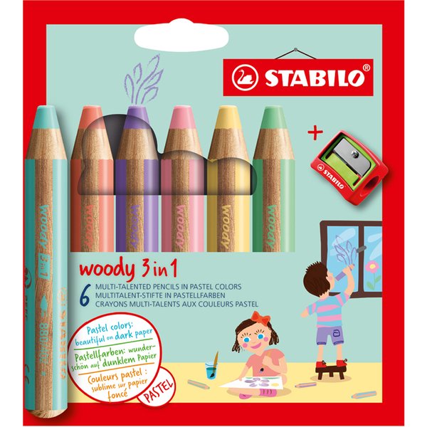 Stabilo Multitalentstift Woody 3 In 1, 6Er Kartonetui-image