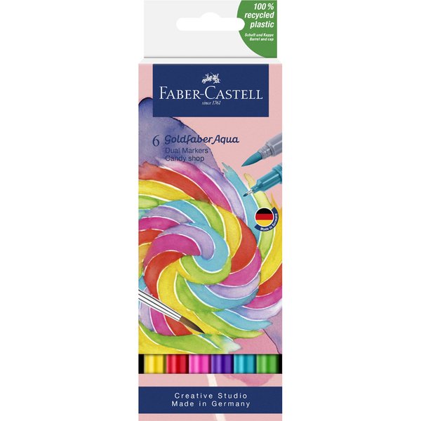 FABER-CASTELL Aquarellmarker GOLDFABER, 6er Etui Candy Shop