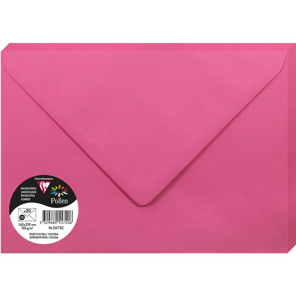 Pollen by Clairefontaine Briefumschlag C5, fuchsia