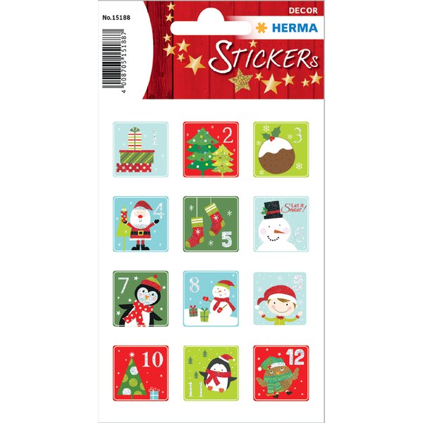 Herma Weihnachts-Sticker Decor Adventskalenderzahlen Kinder-image