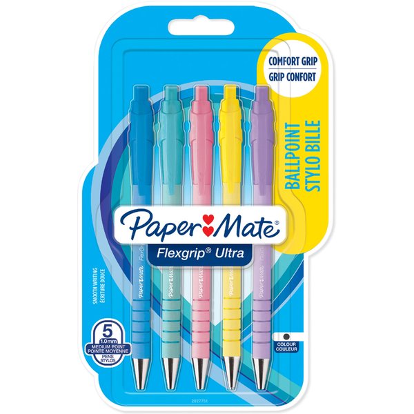 Paper:Mate Druckkugelschreiber FlexGrip Ultra Pastell, 5er