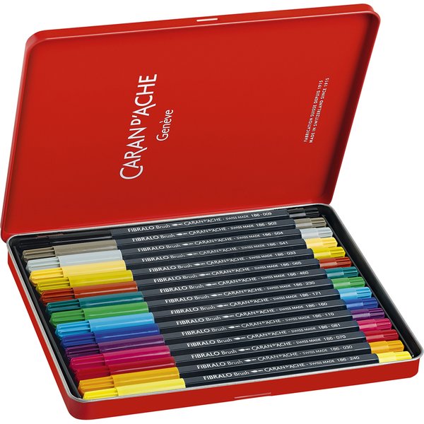CARAN D, ACHE Fasermaler FIBRALO Brush, 15er Metalletui