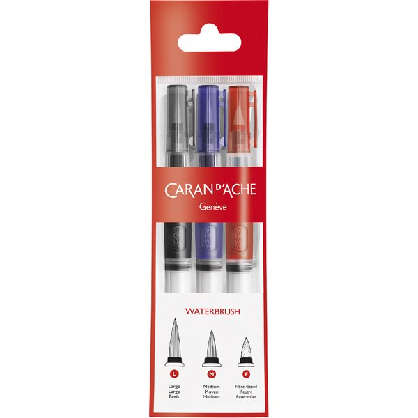CARAN D, ACHE Aquarellpinselstift mit Wasserreservoir,3er Set
