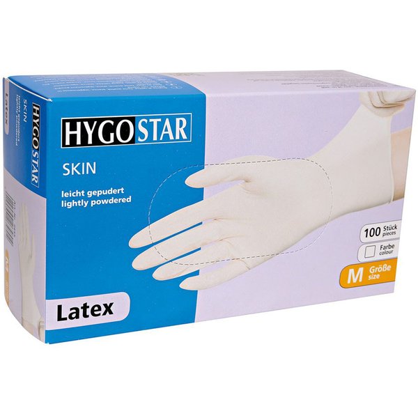 HYGOSTAR Latex-Handschuh Skin, M, weiß, gepudert