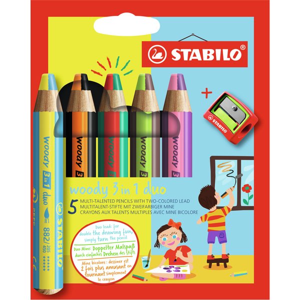 Stabilo Multitalentstift Woody 3 In 1 Duo, 5Er Kartonetui-image