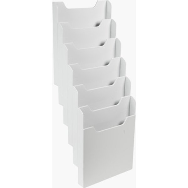 EXACOMPTA Wand-Prospekthalter, A4 hoch, 6 Fächer, lichtgrau