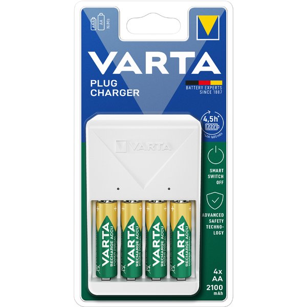 Varta LadegeräT Plug Charger, Weiß, BestüCkt AA-image