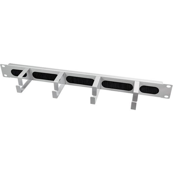 LogiLink 19, Rangierpanel, 1 HE, 4 Kabelführungsbügel, grau