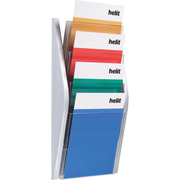 helit 4er Wand-Prospekthalter , the arc, , DIN A4 hoch,schwarz
