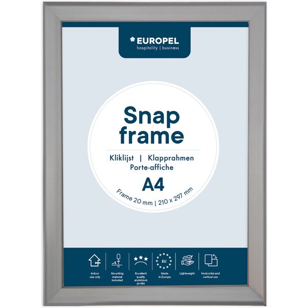 EUROPEL Plakatrahmen Premium, DIN A5, 20 mm, silber eloxiert