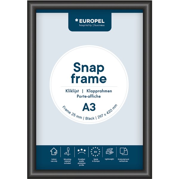 EUROPEL Plakatrahmen Premium, DIN A3, 25 mm, schwarz