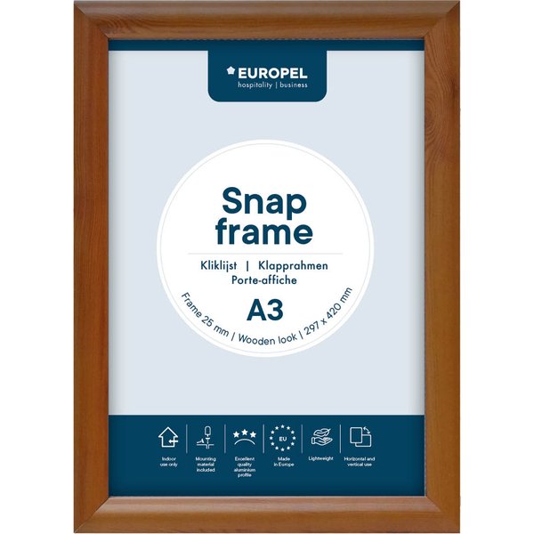 EUROPEL Plakatrahmen Premium, DIN A3, 25 mm, Holzoptik