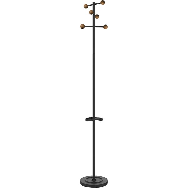 UNiLUX Garderobenständer WELCOME WOOD, 6 Haken, schwarz
