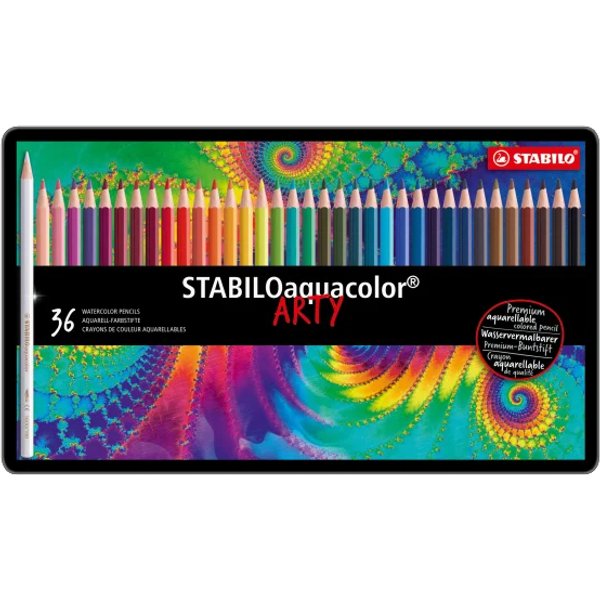 STABILO Aquarell-Buntstift aquacolor ARTY, 24er Metalletui