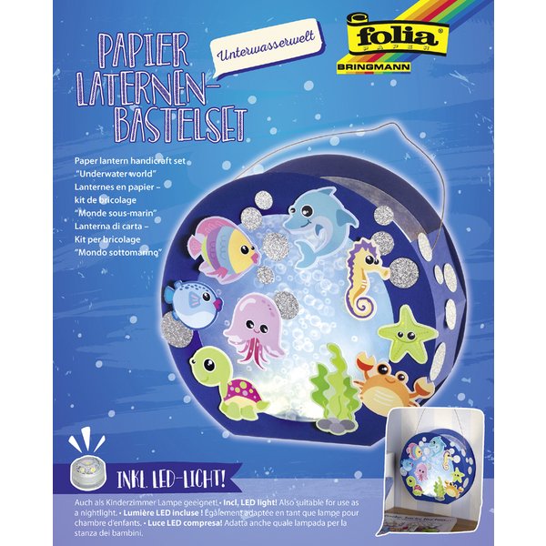 folia Laternen-Bastelset , UNTERWASSERWELT, , blau