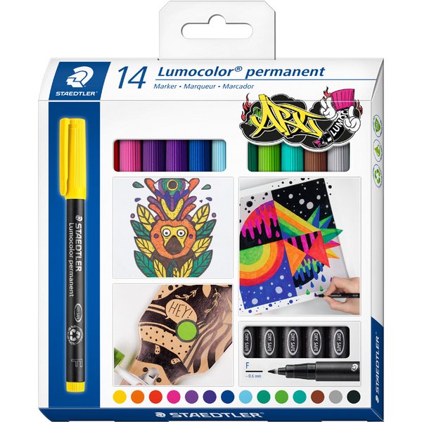 STAEDTLER Lumocolor Permanent-Marker 318F, 14er Kartonetui
