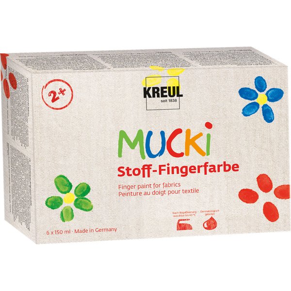 KREUL Stoff-Fingerfarbe , MUCKI, , 150 ml, 6er-Set