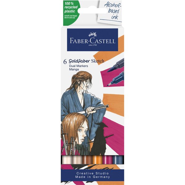 FABER-CASTELL Sketch Marker GOLDFABER, 6er Etui Manga