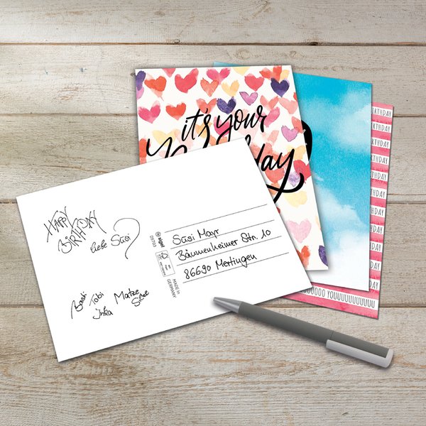 sigel Geburtstags-Postkarten-Set , Colourful Birthday Fun,