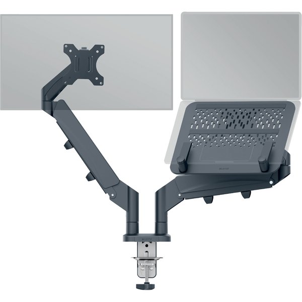LEITZ Monitorarm Ergo mit Notebookhalterung, samtgrau