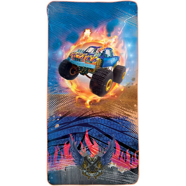 ROTH Kinder-Badetuch , Monstertruck Fire, , 600 x 1.200 mm