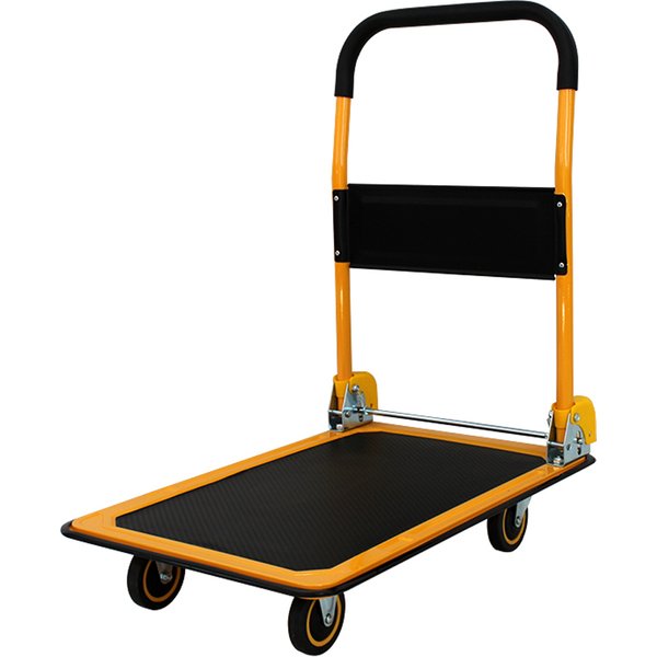 pavo Stahl-Plattformwagen, Tragkraft: 150 kg, schwarz/orange
