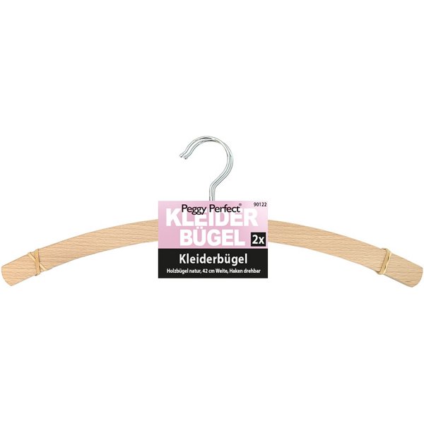 peggy perfect Holz-KleiderbüGel Ohne Steg, Natur, 2Er Pack-image