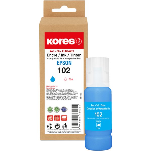 Kores Tintenflasche G1655C Ersetzt Epson 113, Cyan-image