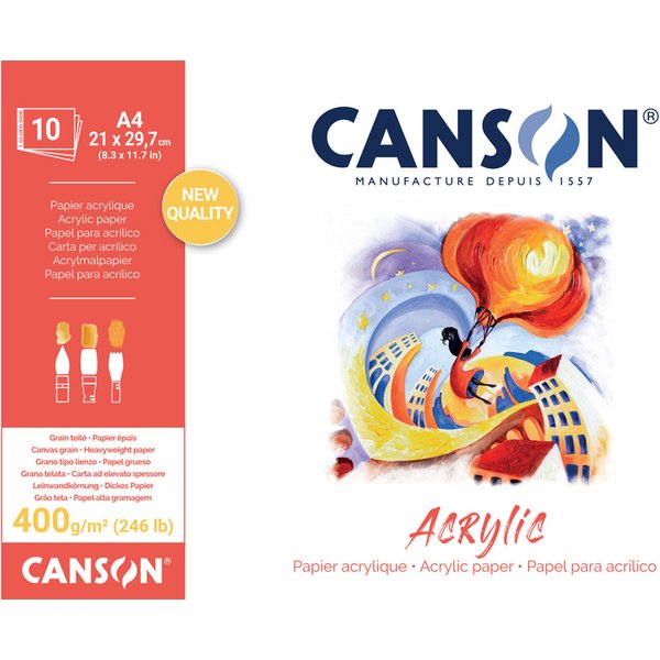 CANSON Zeichenpapierblock , Acrylic, , 500 x 700 mm, 400 g/qm
