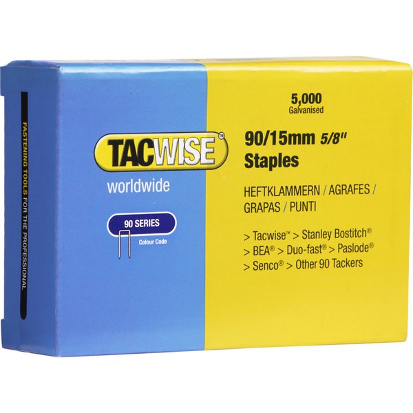 TACWISE Schmalrückenklammern 90/25 mm verzinkt, 5.000 Stück