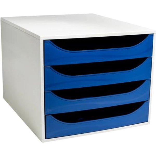 EXACOMPTA Schubladenbox ECOBOX, 4 Schübe, nachtblau