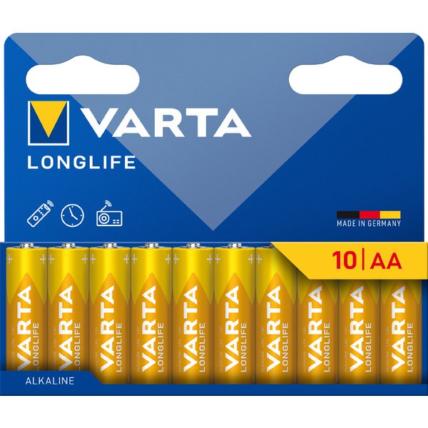 Varta Alkaline Batterie , Longlife, , Mignon Aa, 10Er-image
