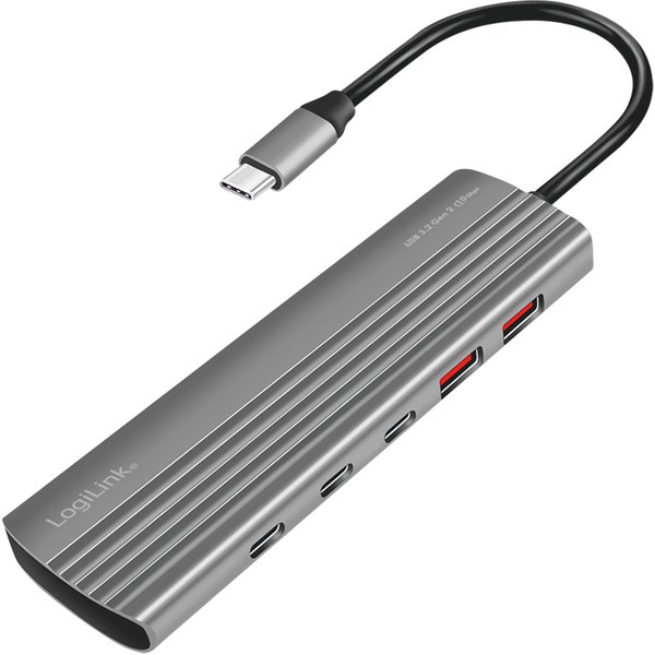 LogiLink USB 3.2 Ultra-Slim-Hub, 10-Port, 2x USB-A, 8x USB-C