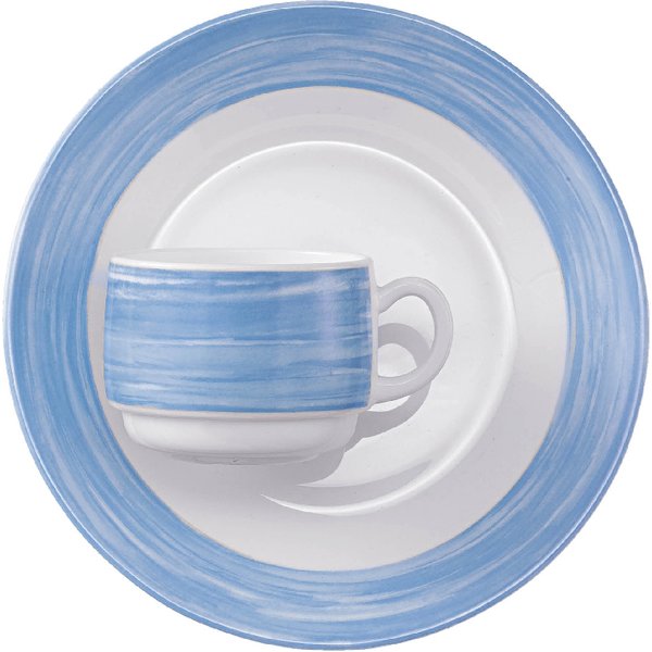 Esmeyer Arcoroc Speiseteller BRUSH, 235 mm, blau/weiß