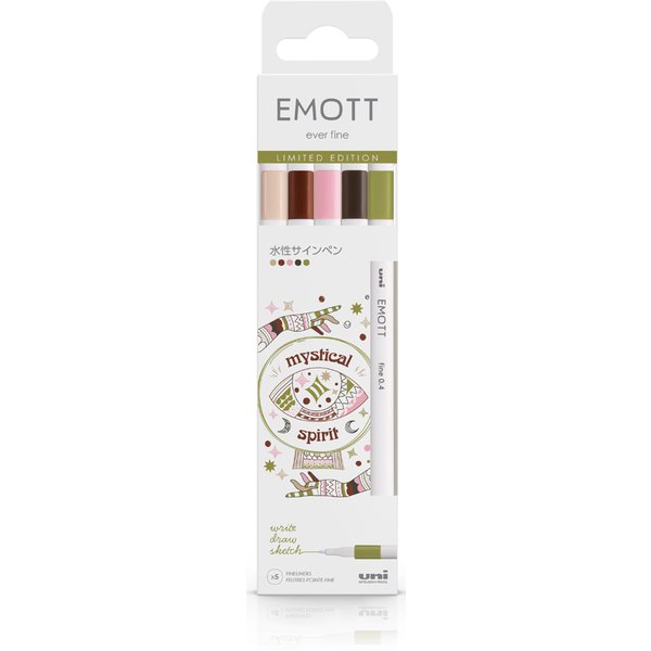 uni-ball Fineliner Emott, 5Er Set , Mystical Spirit,-image