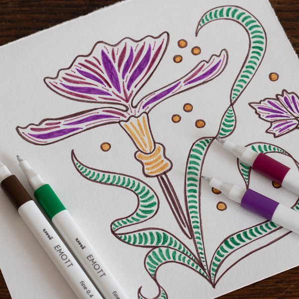 uni-ball Fineliner Emott, 5Er Set , Secret Garden,-image