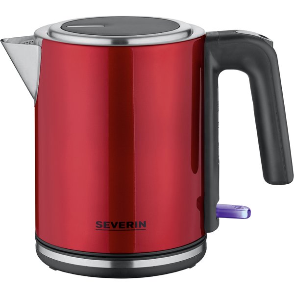 Severin Wasserkocher WK 3427, 1,0 Liter, Edelstahl/Rot-image