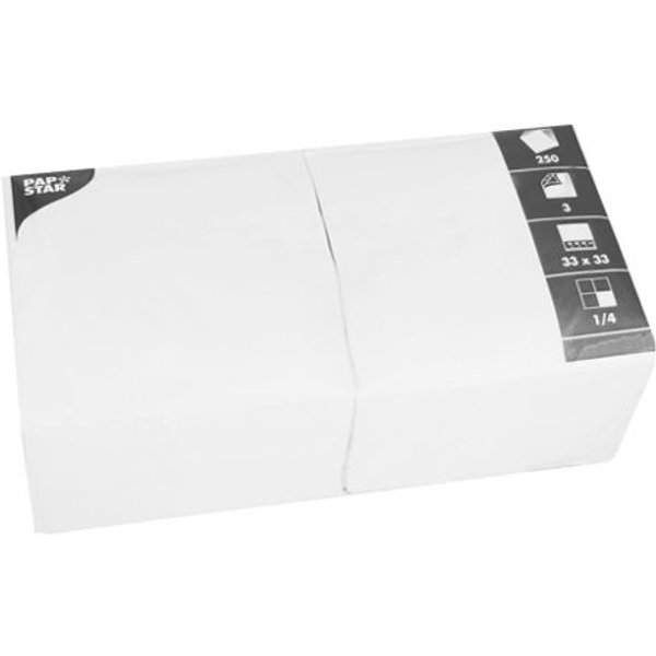 PAPSTAR Lunch-Servietten, 330 x 330 mm, 3-lagig, weiß