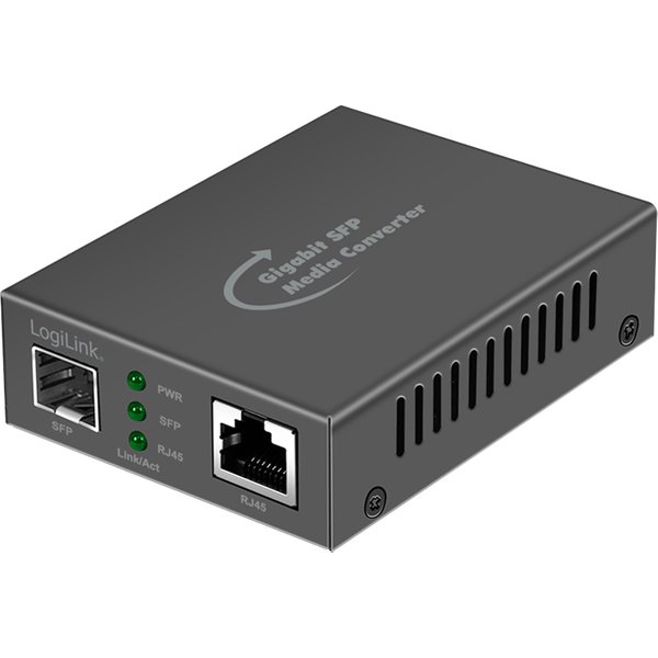 LogiLink Gigabit Medienkonverter, RJ45/SFP, schwarz