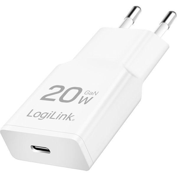 Logilink Usb-Steckdosenadapter, 1X USB-C (Pd), 20 Watt, Weiß-image