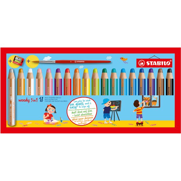 Stabilo Multitalentstift Woody 3 In 1, 18Er Kartonetui-image