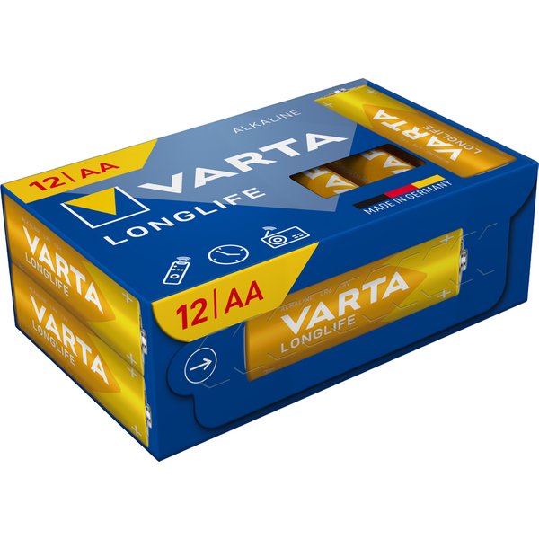 Varta Alkaline Batterie Longlife, Mignon Aa, 12Er-image