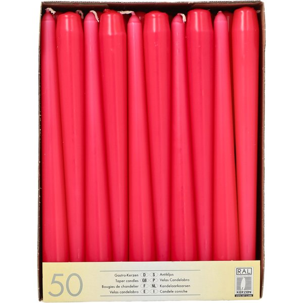 STARPAK Leuchterkerzen, 22 mm, fuchsia, 50er Pack