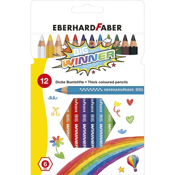 EBERHARD FABER Hexagonal-Buntstift BIG WINNER, 12er Etui