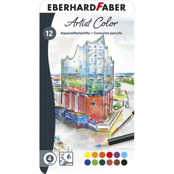 EBERHARD FABER Aquarellstift Artist Color, 12er Metalletui