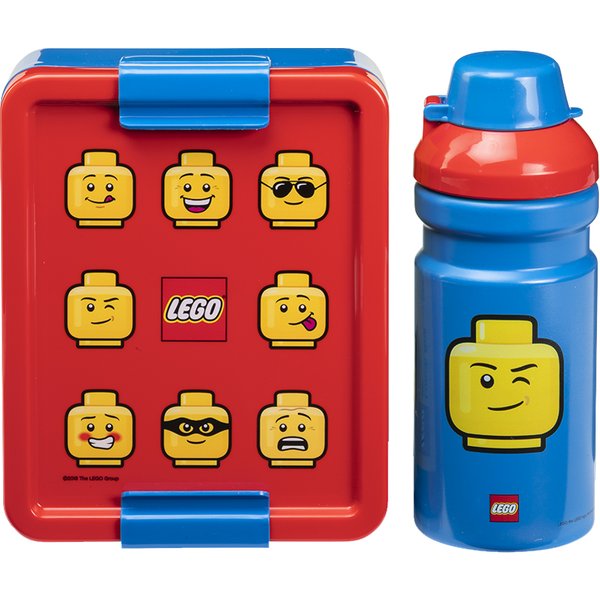 LEGO Trinkflasche + Brotdose LUNCH SET ICONIC, rot/blau