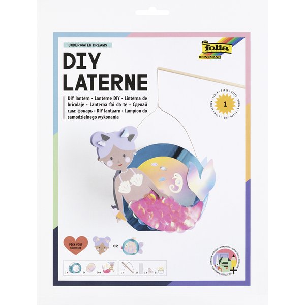 folia Laternen-Bastelset Underwater Dreams, Metallic-Blau-image