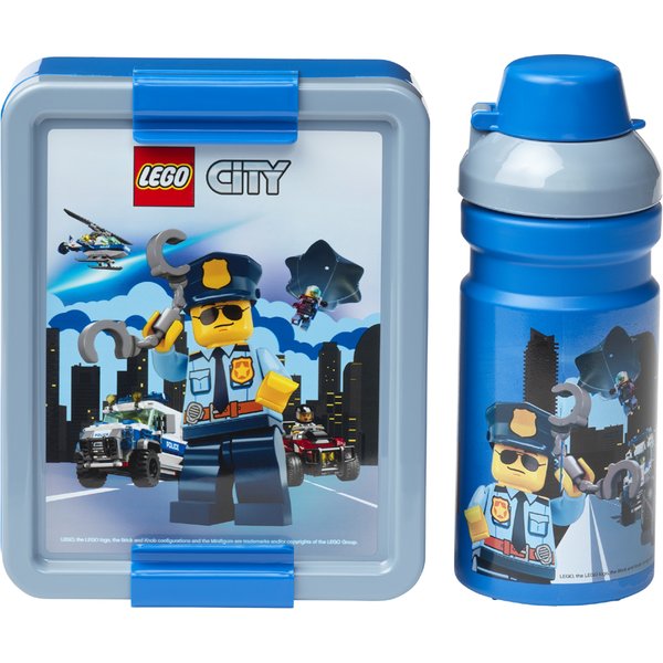 LEGO Trinkflasche + Brotdose LUNCH SET CITY, blau