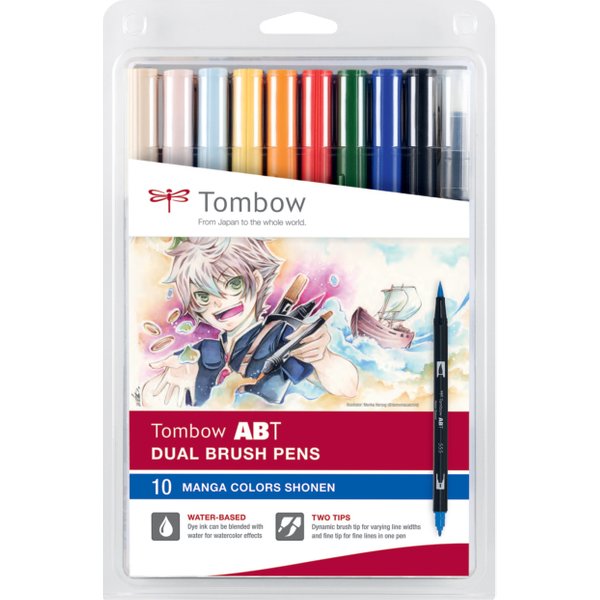 Tombow Doppelfasermaler , ABT DUAL BRUSH PEN, , 10er Set Manga